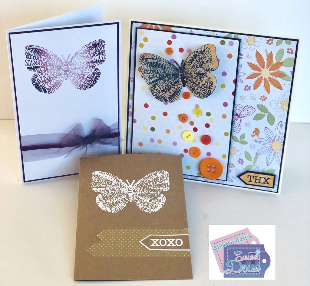 Sweet Dixie Typography Flutterby stamp set by Sharon Callis