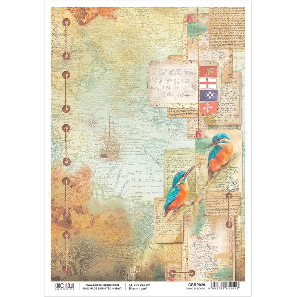 Ciao Bella Paper - Diario Di Bordo A4 Rice Paper (5 pack)