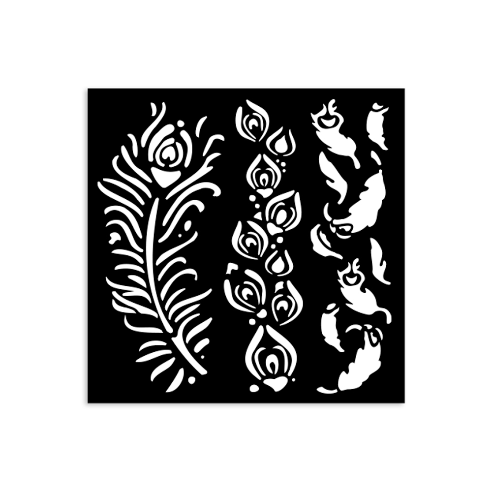 Stamperia - Masquerade - Feathers Stencil (12x12cm)