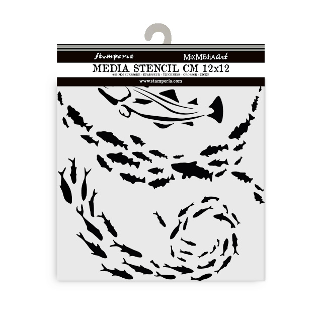 Stamperia - Silent Sea - Fish Stencil (12x12cm)