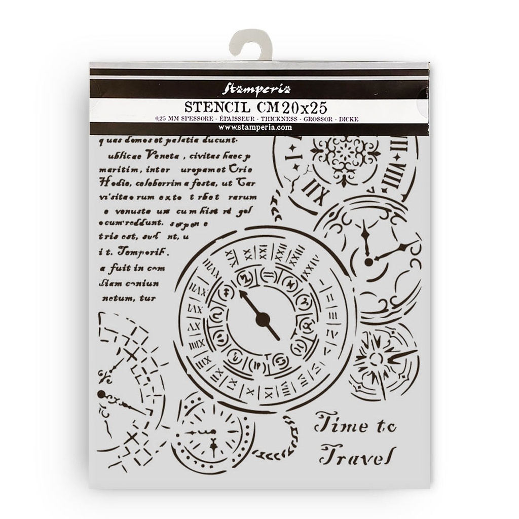 Stamperia - Venice City of Art - Time To Travel Stencil (20x25cm)