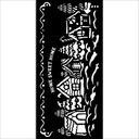 Stamperia - Candy Christmas - Village Stencil (12x25cm)