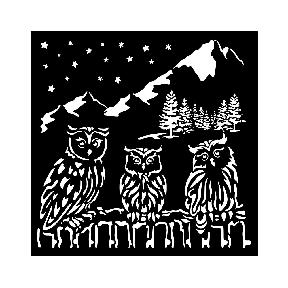 Stamperia - The Owl's House - Owls Stencil (18x18cm)  
