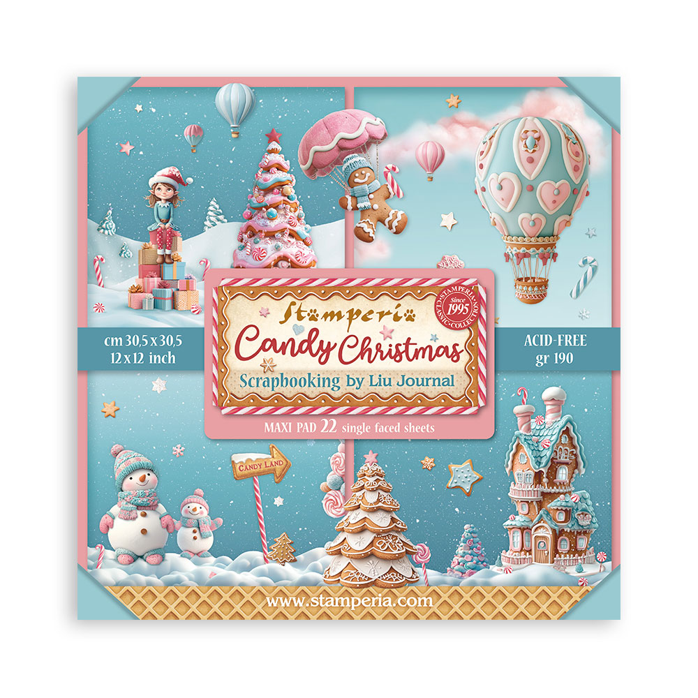 Stamperia - Candy Christmas - 12" x12" Single Faced Scrapbooking Pad 