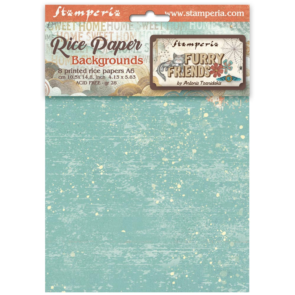 Stamperia - Furry Friends - A6 Rice Paper Backgrounds (8 designs)