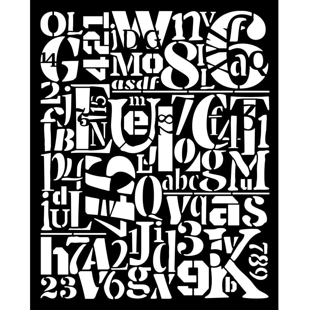 Stamperia - Furry Friends - Numbers and Letters Stencil (20x25cm)