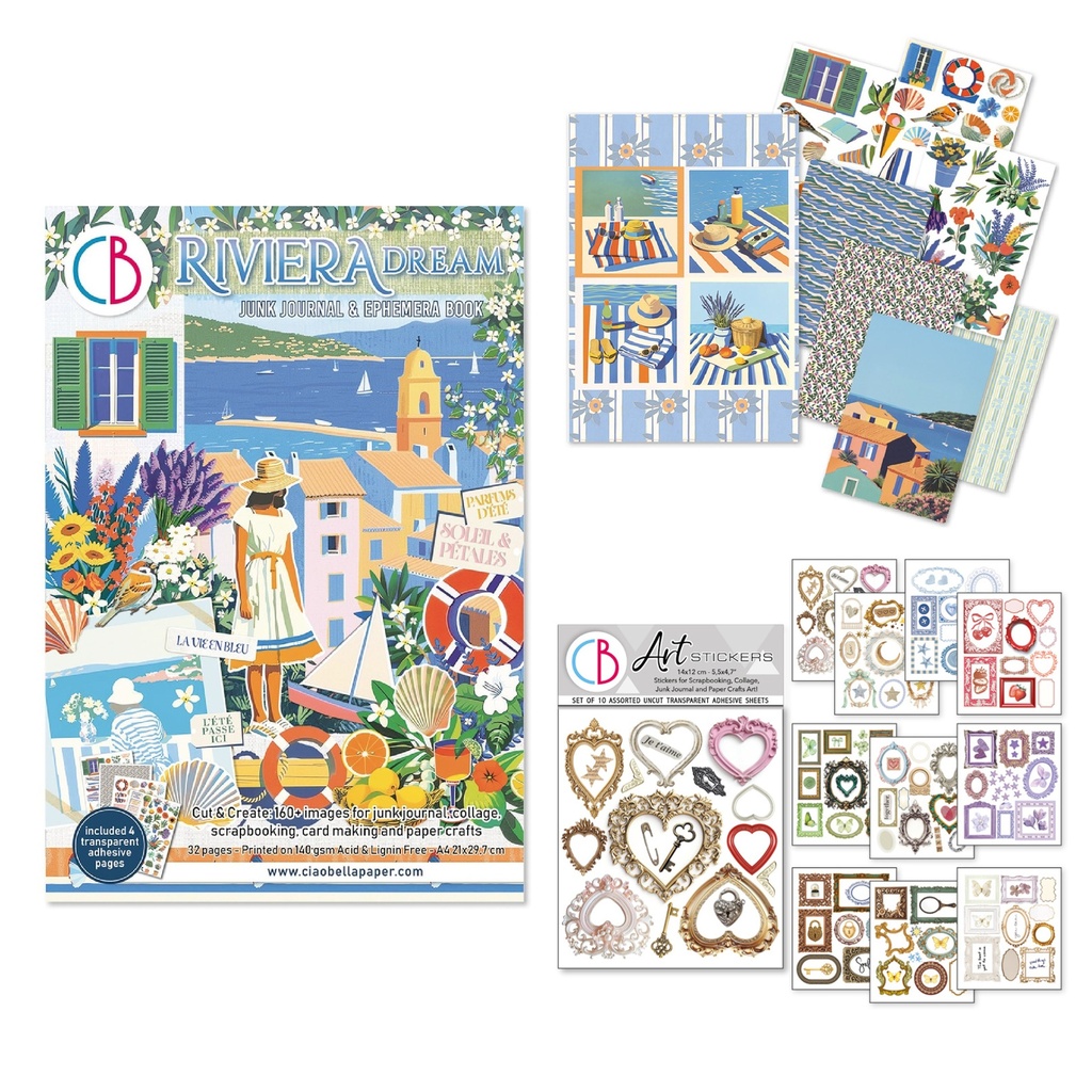 Ciao Bella Paper - Riviera Dream Junk Journal Collection