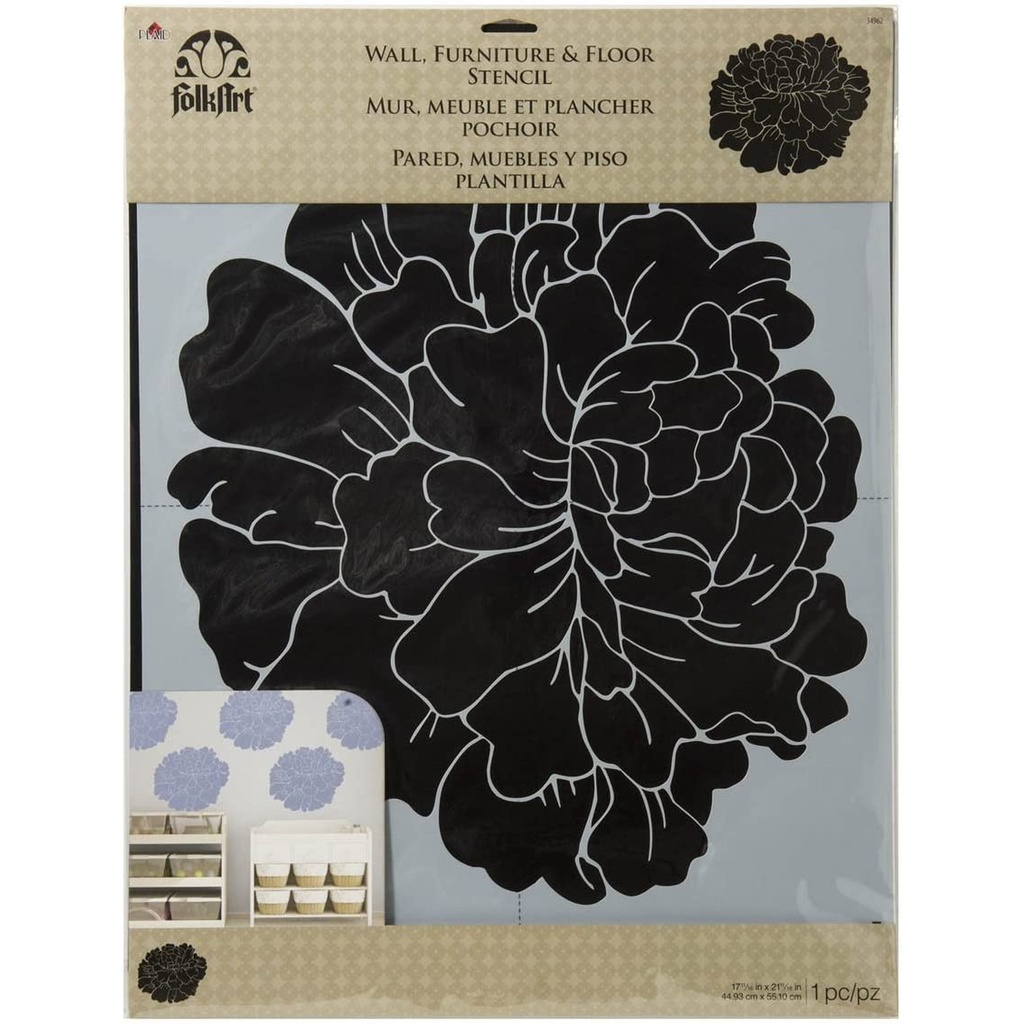 FolkArt Stencil - Peony Wall 
