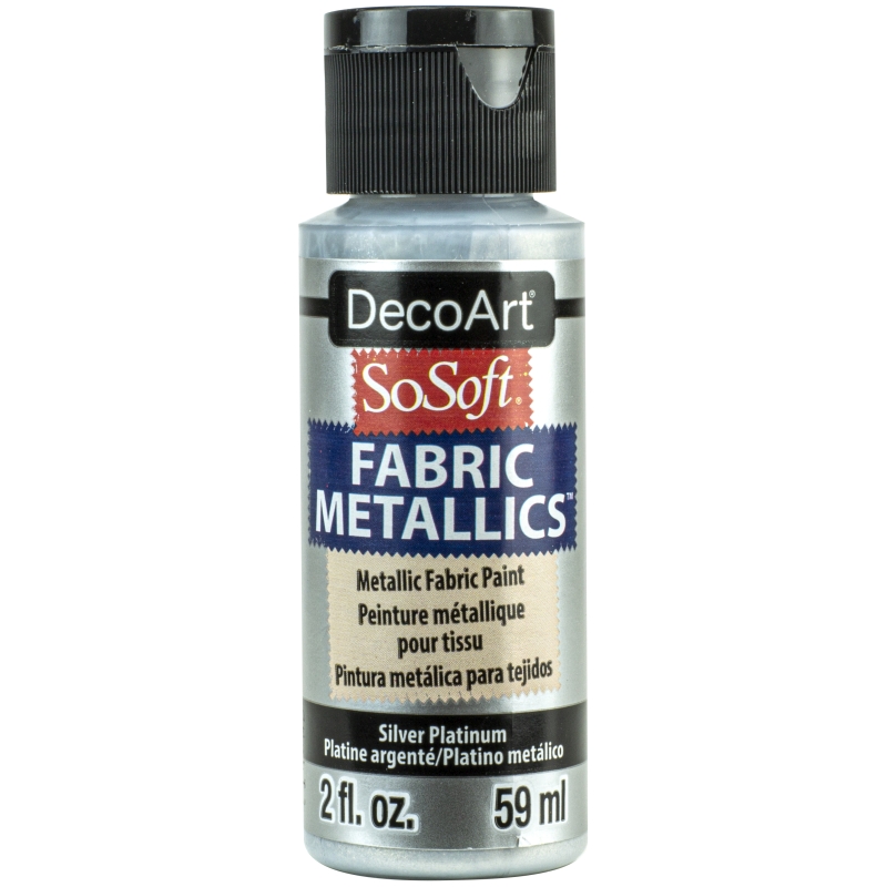 DecoArt SoSoft Metallic Fabric Paint 2oz - Silver Platinum