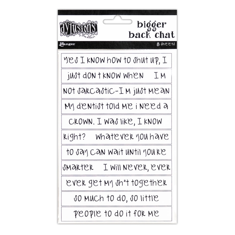 Dylusions Bigger Back Chat Stickers Set 2 - White (8 sheets)