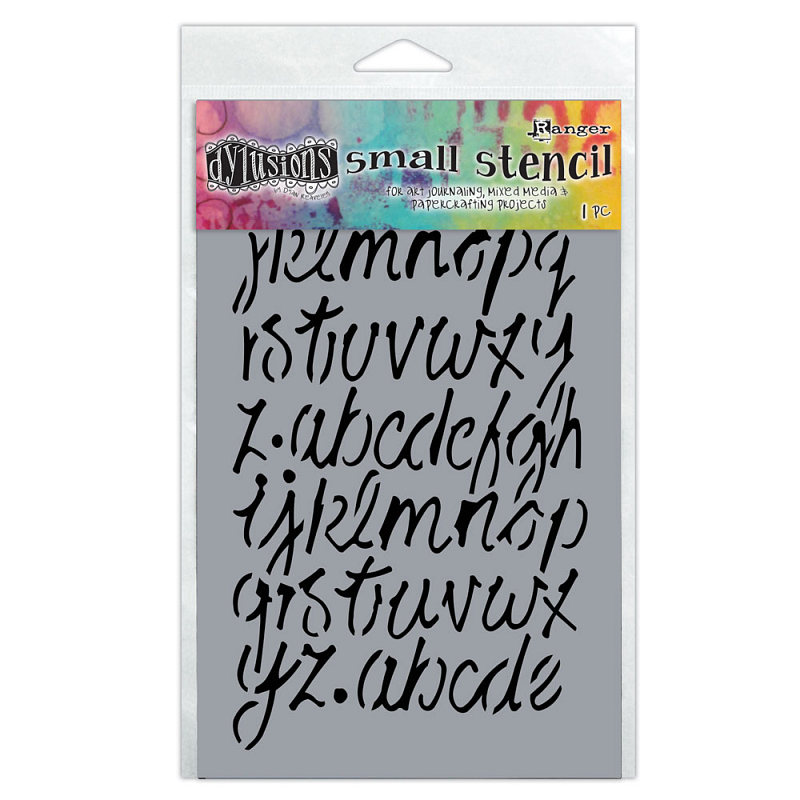 Dylusions Small 5"x8" Stencil - Modern Script 
