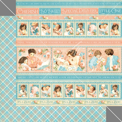 Graphic 45 - Precious Memories - Cuddle Time 12"x12" Paper (x10 sheets)