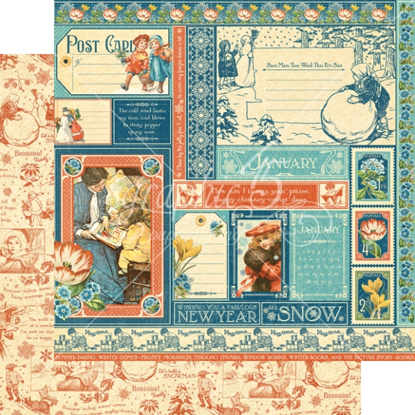 Graphic 45 - Children's Hour - January Collective 12"x12" Paper (x10sheets)