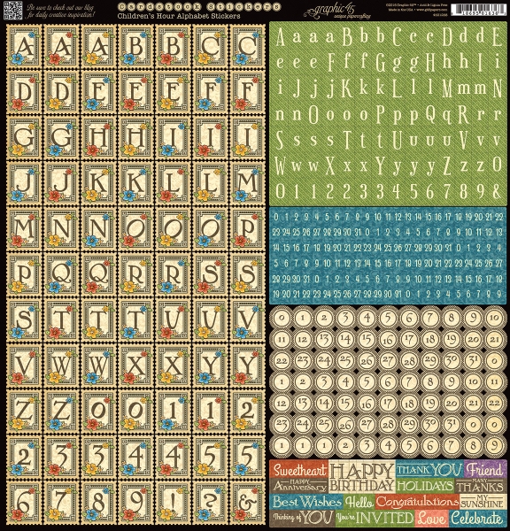 Graphic 45 - Children's Hour 12"x12" Alphabet Sticker