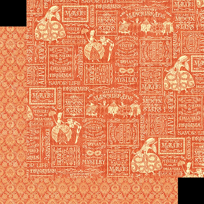 Graphic 45 - Midnight Masquerade - Moonlight Mystery 12"x12" Paper (x10 Sheets)