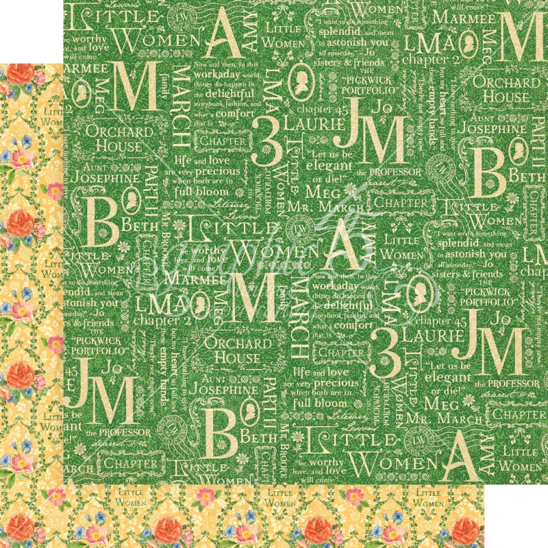 Graphic 45 - Little Women - Orchard House 12"x12" Paper (x10 Sheets)