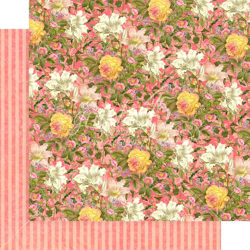 Graphic 45 - Floral Shoppe - Pink Lilies 12"x12" Paper (x10 Sheets)