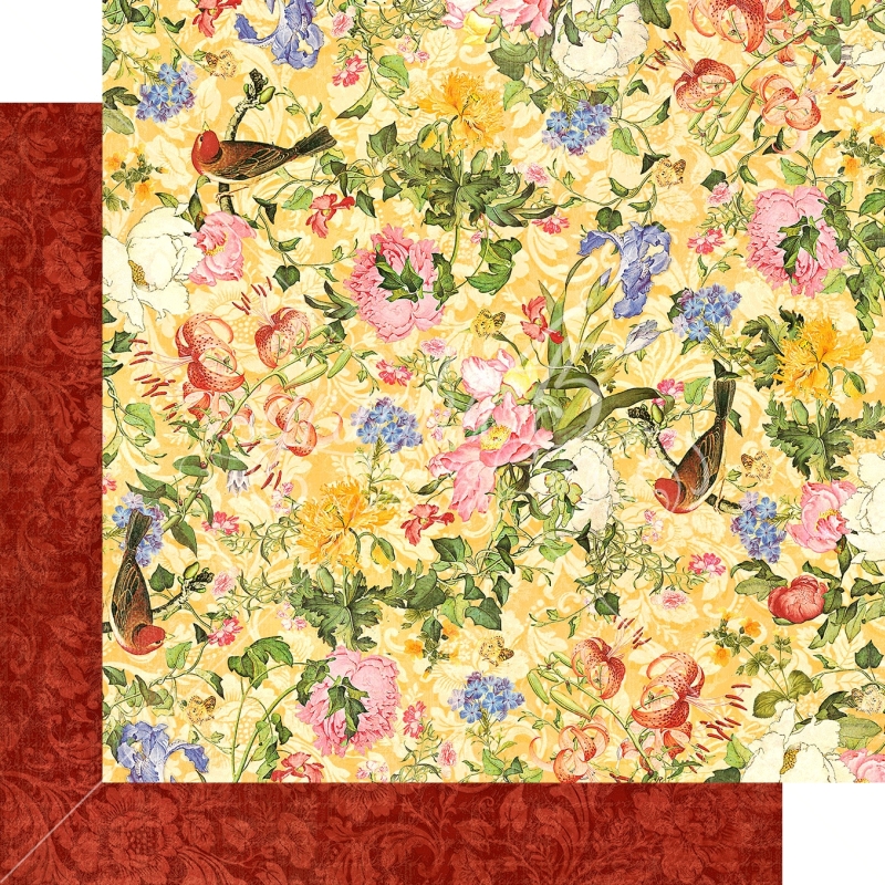 Graphic 45 - Floral Shoppe - Golden Serenity 12"x12" Paper (x10 Sheets)