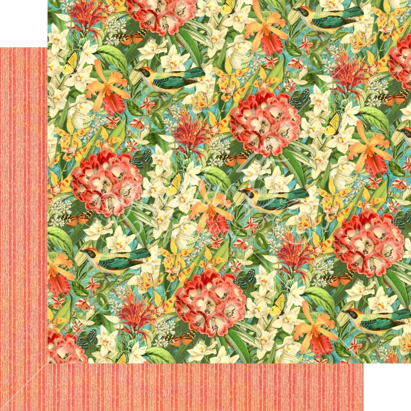 Graphic 45 - Lost in Paradise - Lush Labyrinth 12"x12" Paper (x5 Sheets)