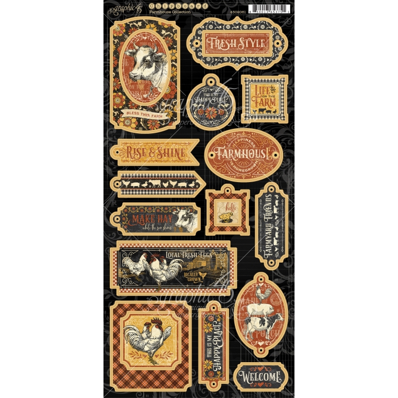 Graphic 45 - Farmhouse Chipboard