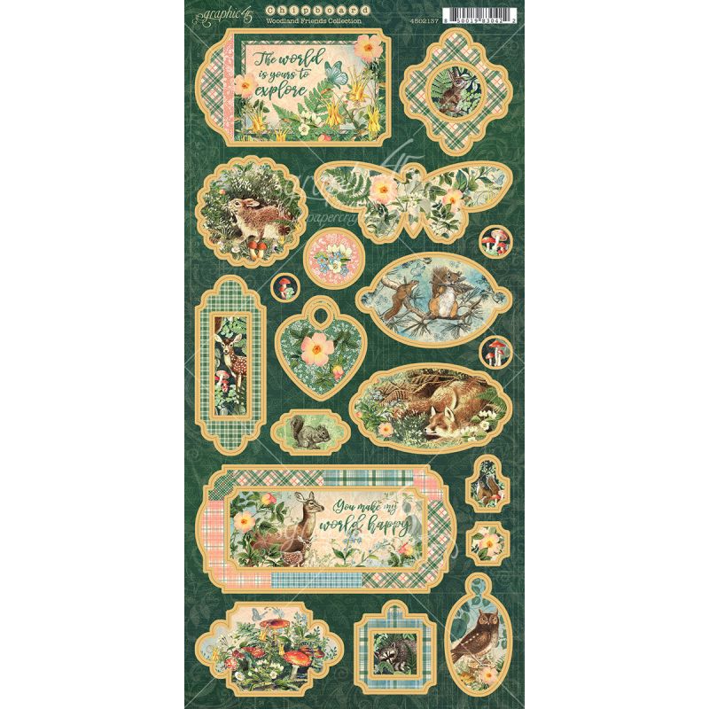 Graphic 45 - Woodland Friends Chipboard