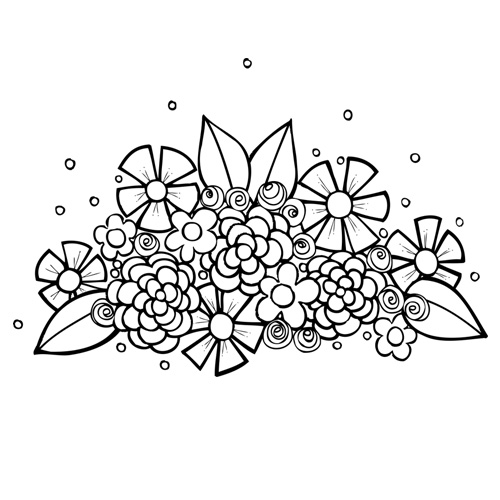 Spellbinders Flower Swag 3 Rubber Stamp