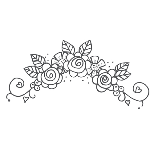 Spellbinders Flower Swag 5 Rubber Stamp