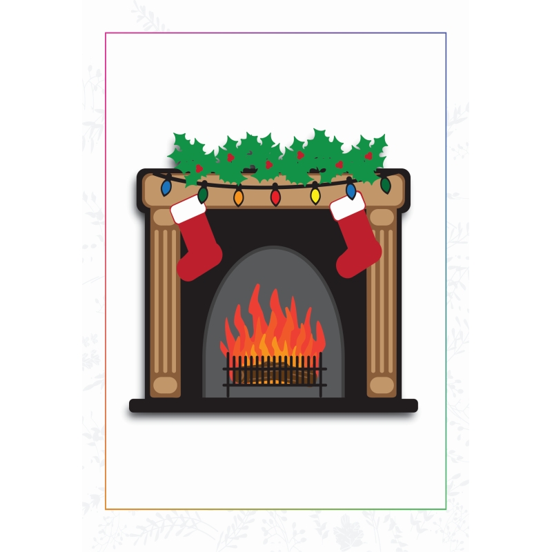 Sharon Callis Christmas Fireplace Layered Die Set