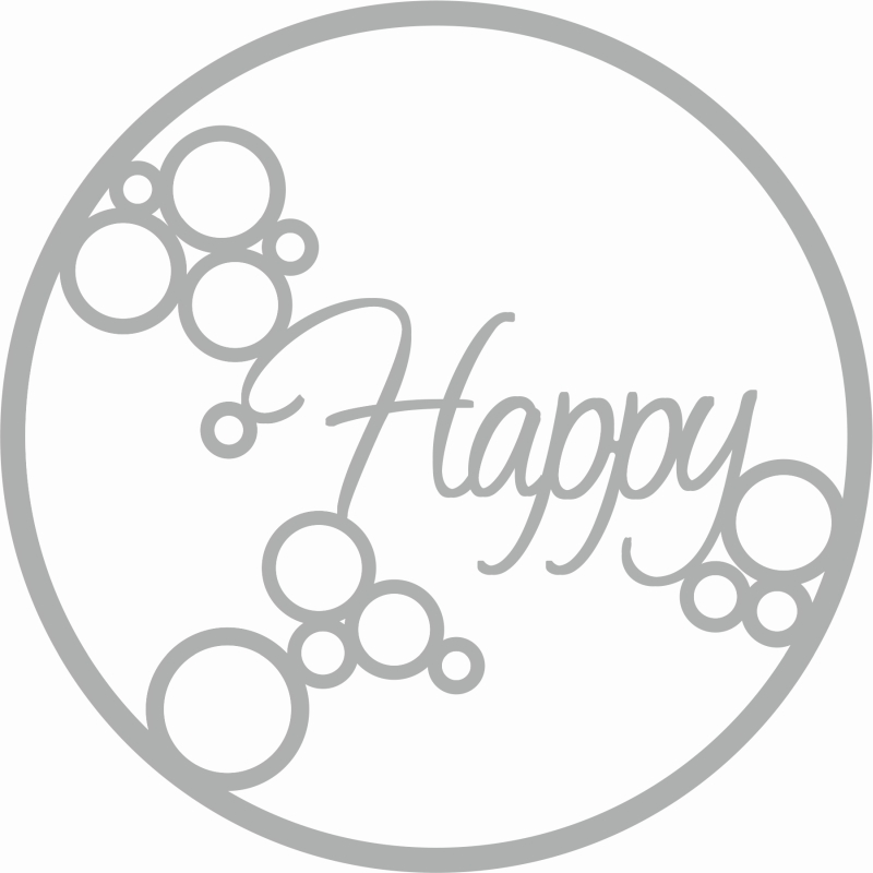 Sharon Callis Happy 6"x6" Stencil