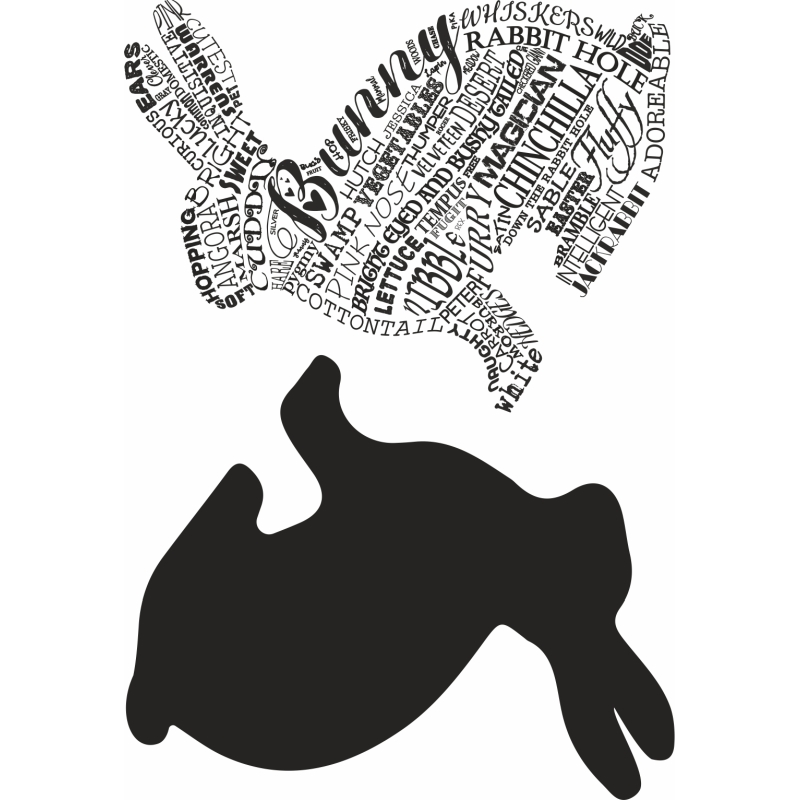 Sweet Dixie Typography Bunny by Sharon Callis