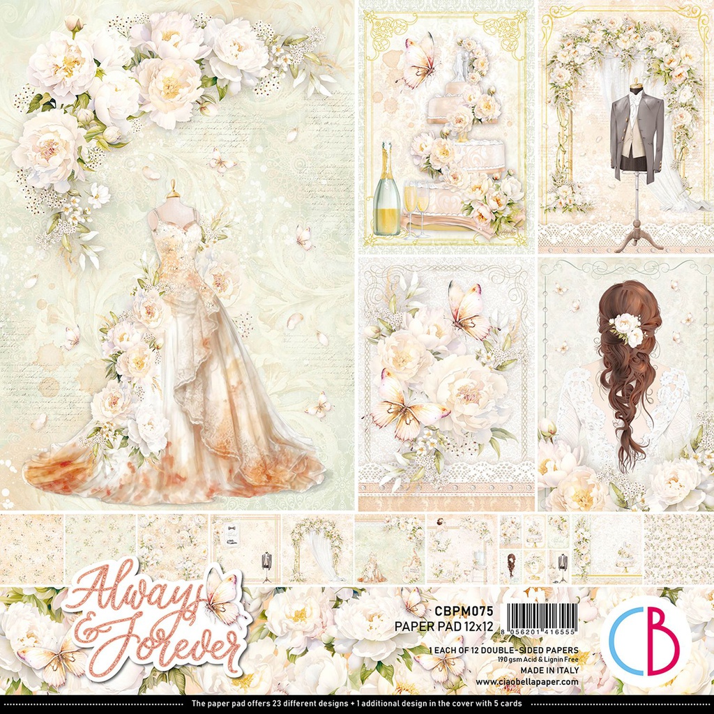 Ciao Bella Paper - Always & Forever - 12"x12" Paper Pad 