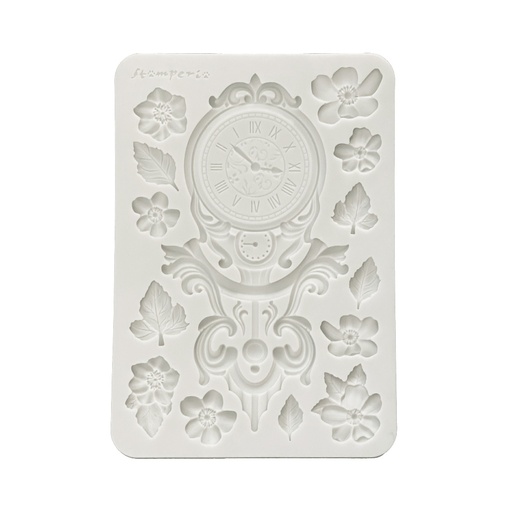 Stamperia - Gardens of Time - A5 Silicon Mould Clocks and Flowers 