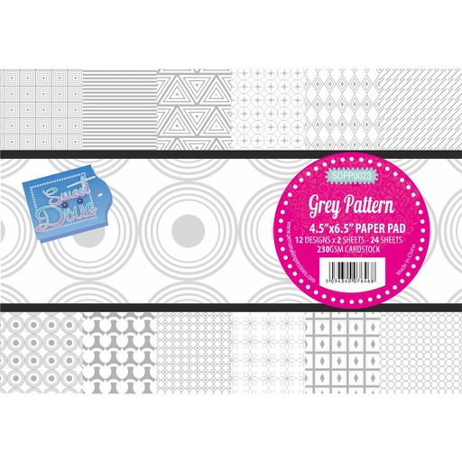 Sweet Dixie Grey Pattern Paper Pad (6.5"x4.5")