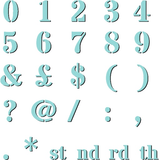 Sweet Dixie Number and Character Stencil