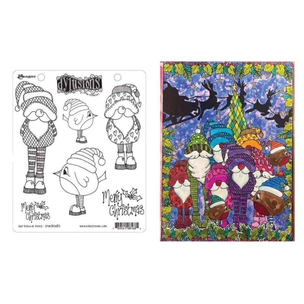 Dylusions Just Robbin Along stamp set