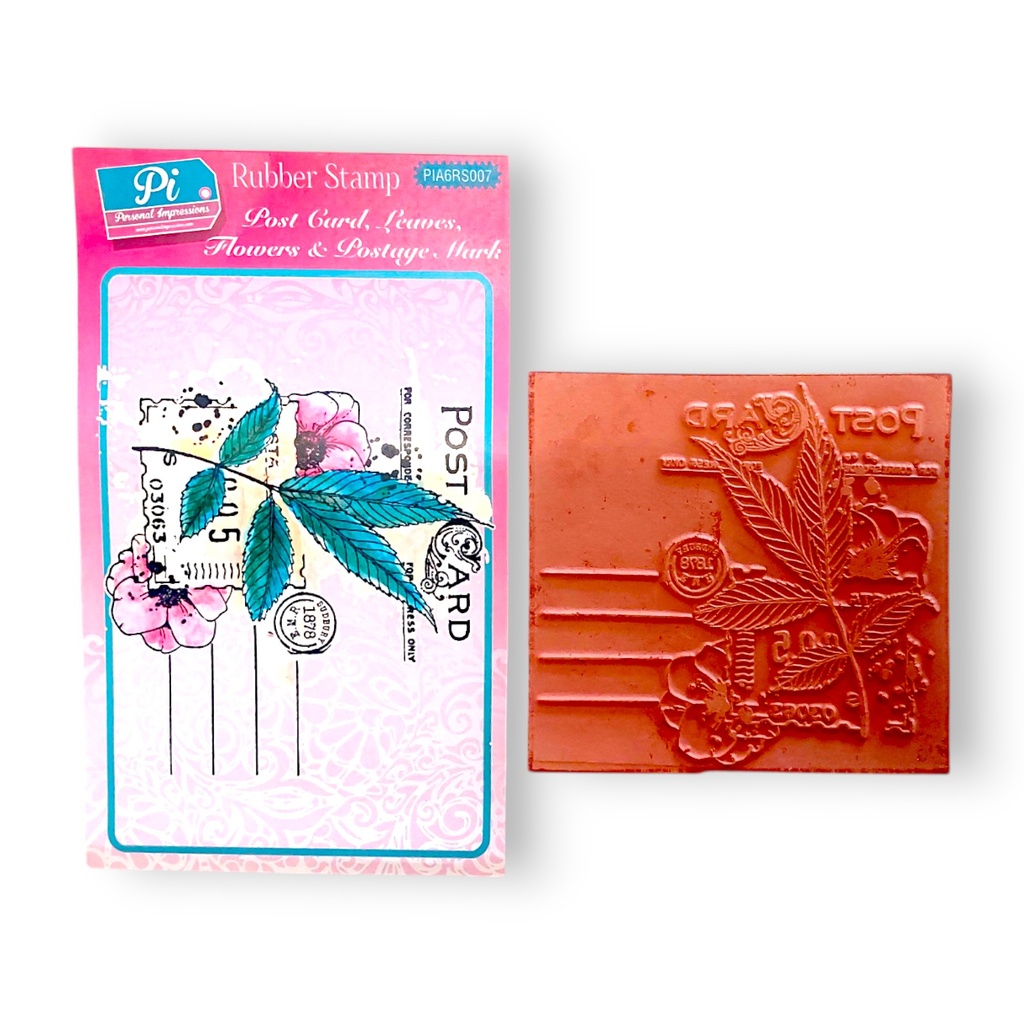 Post Card, Leaves, Flowers & Postage Mark A6 Stamp Set