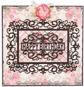 Swirl happy birthday frame