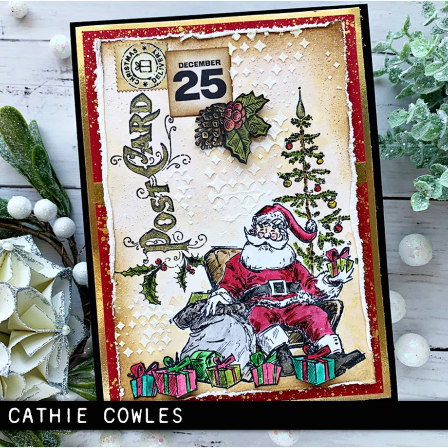Tim Holtz - Stampers Anonymous Cling Stamps - Santa Visit