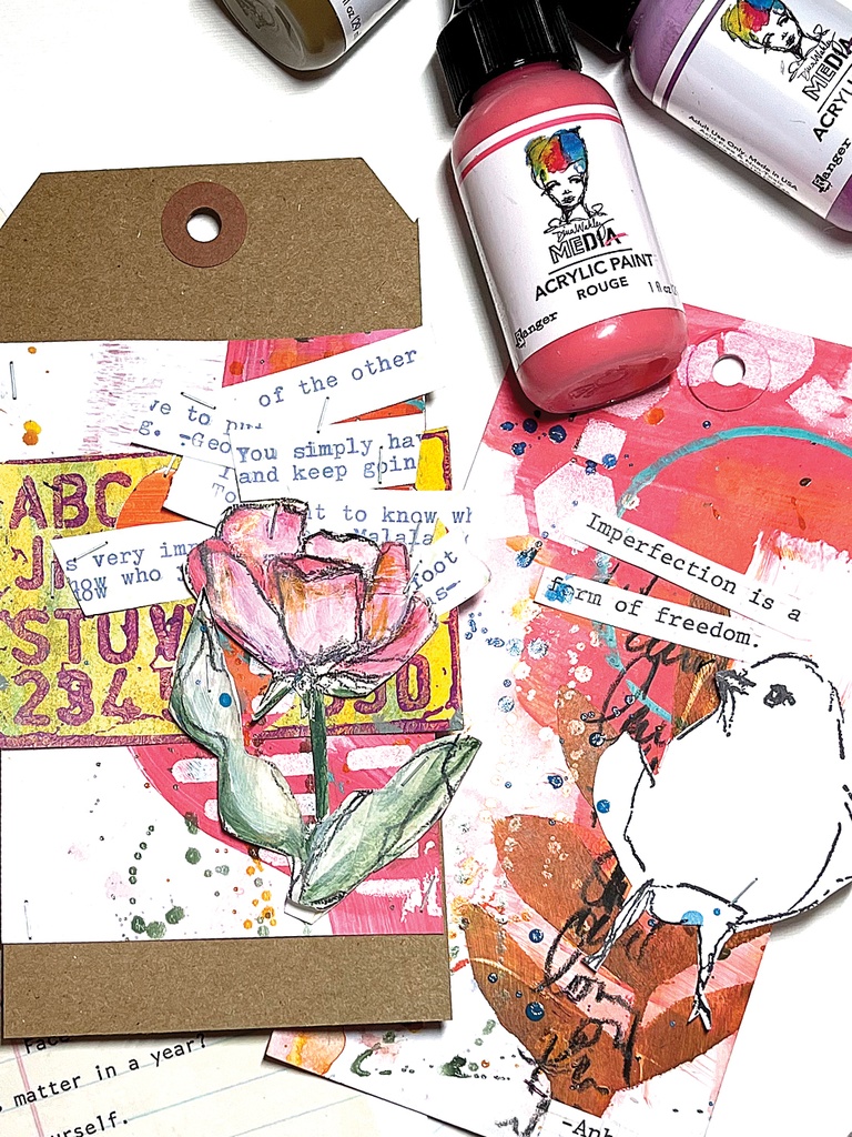 Dina Wakley MEdia Acrylic Paints - Rouge (1oz)