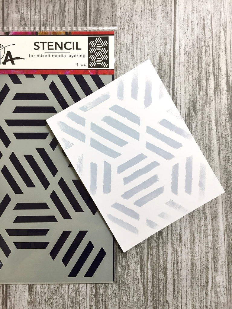 Dina Wakley MEdia Stencil - Fractured Hexagons