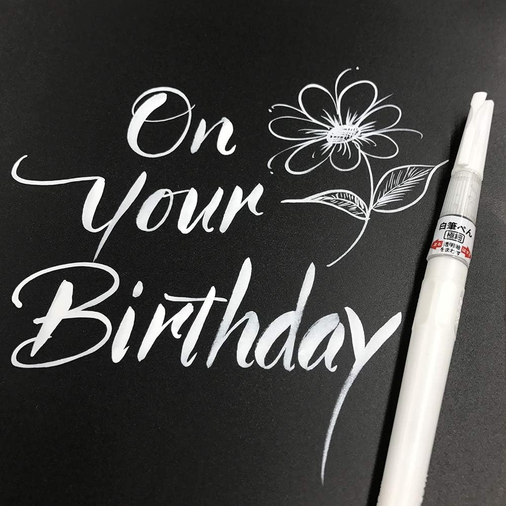 Kuretake Zig Cartoonist Brush Pen - White (with poly bag)