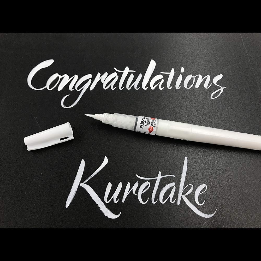 Kuretake Zig Cartoonist Brush Pen - White (with poly bag)