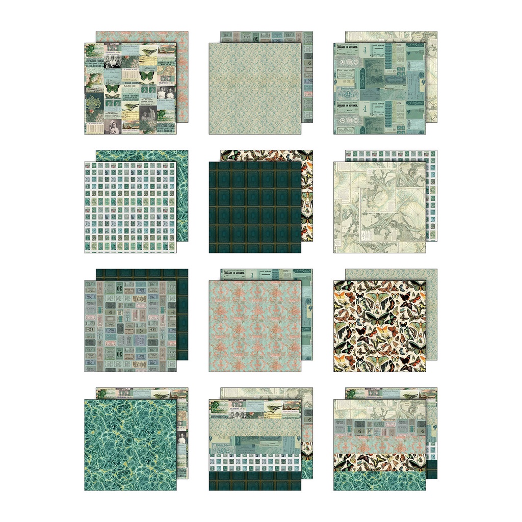 Tim Holtz Idea-ology Palette Collection: Teal 12 x 12