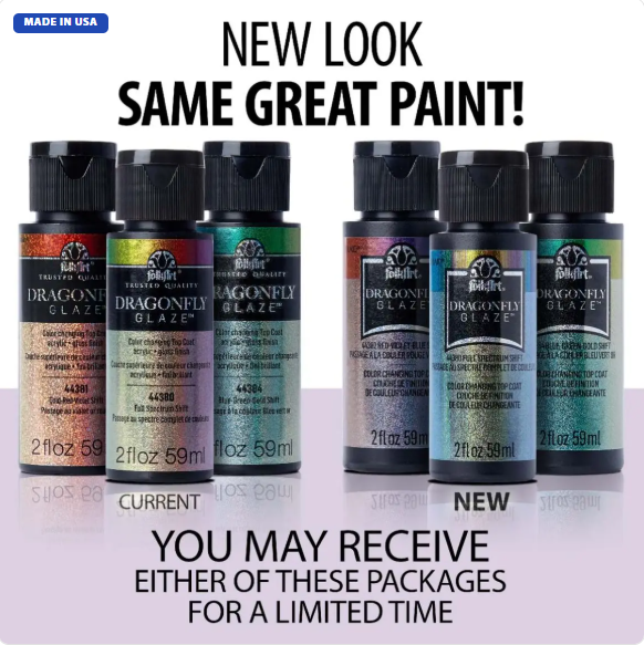 Green Gold FolkArt Dragonfly Glaze™ - Blue-Green-Gold (2oz)