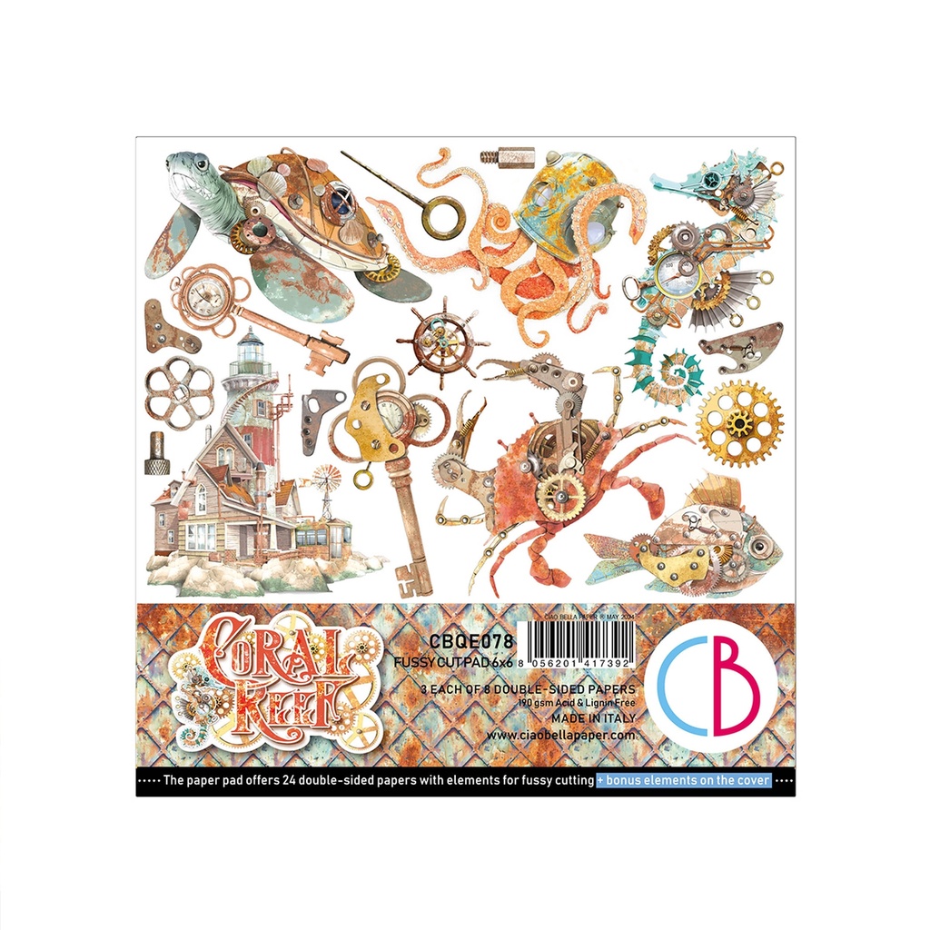 Ciao Bella Paper - Coral Reef Fussy Cut Pad (6"x6")