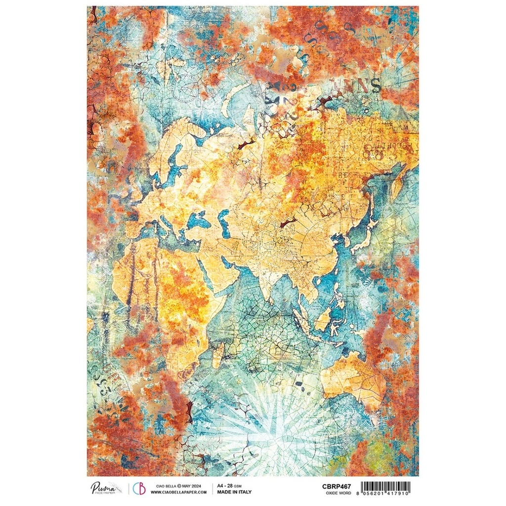 Ciao Bella Paper - Oxide World A4 rice paper (SINGLE Sheet)