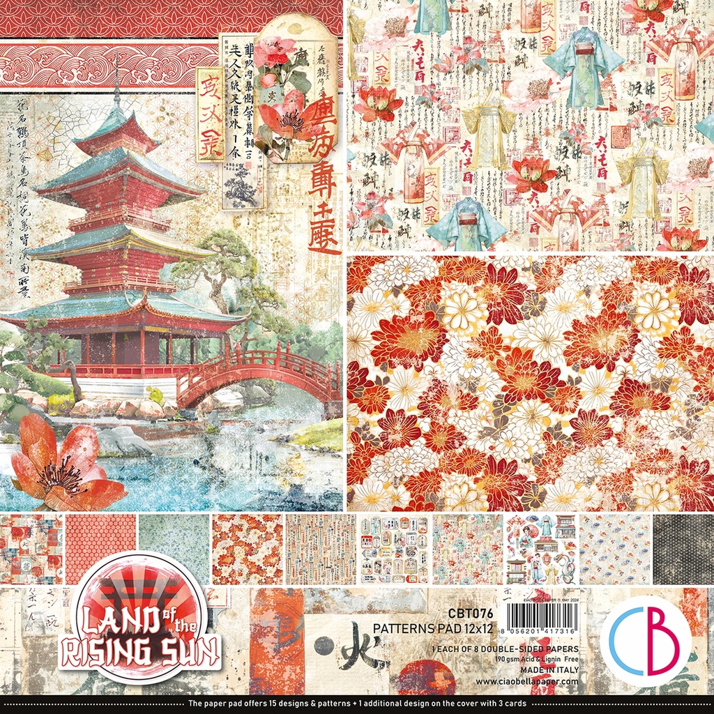 Ciao Bella Paper - Land of the Rising Sun - 12"x12" Patterns Pad 