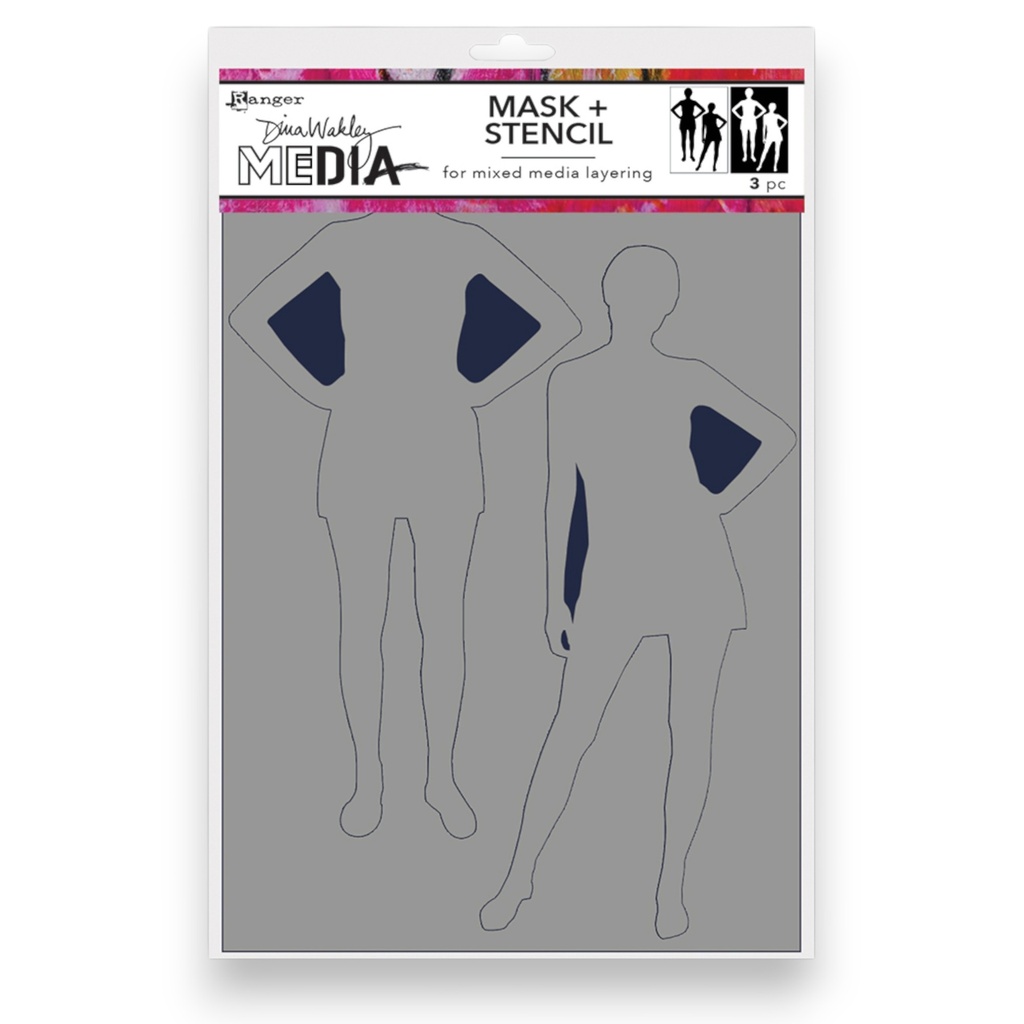 Dina Wakley Media Old School Silhouettes Stencil 