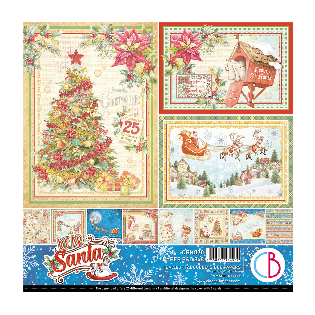 Ciao Bella Paper - Dear Santa - 8"x8" Paper Pad  