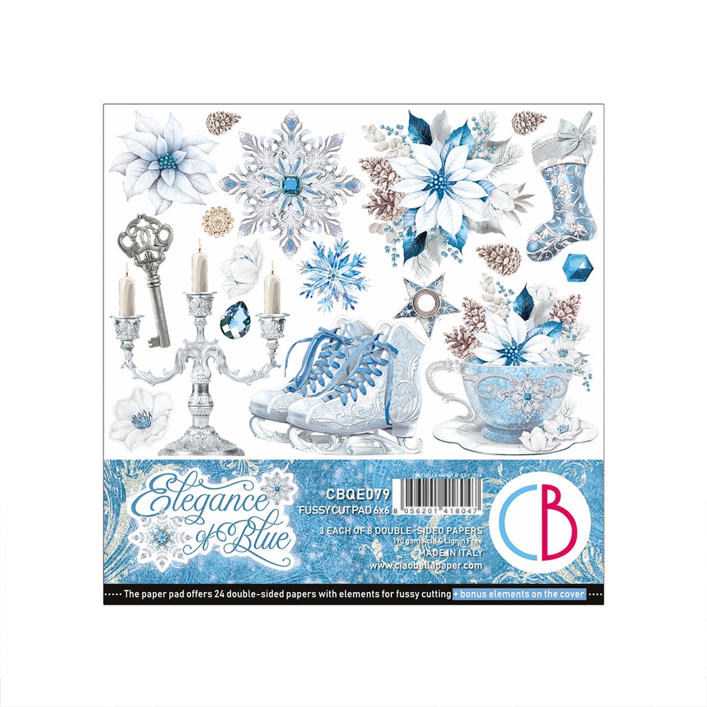 Ciao Bella Paper - Elegance of Blue - 6"x6" Fussy Cut Pad 